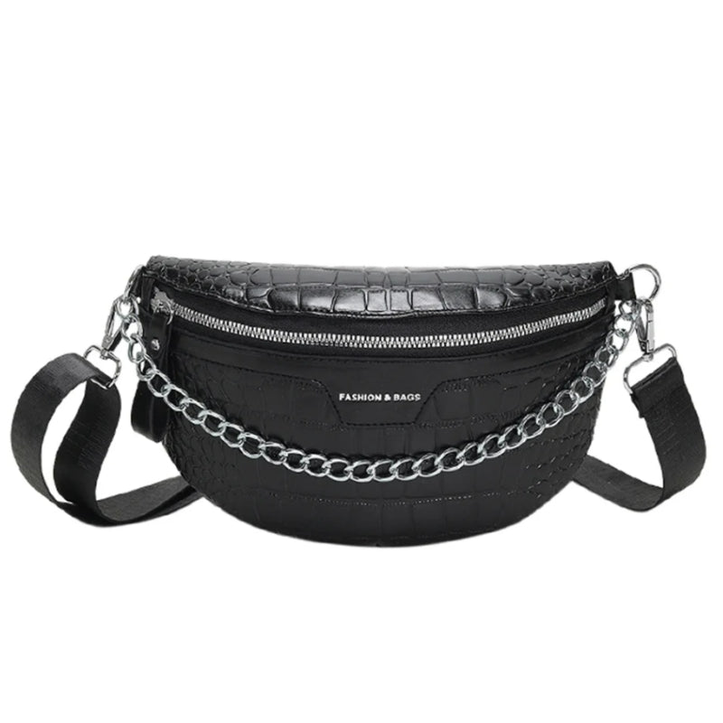 sac banane cuir brillant