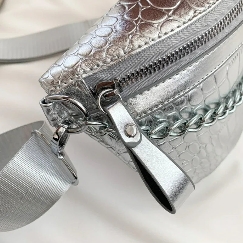 sac banane argenté