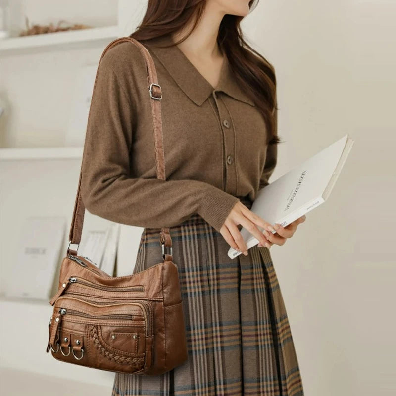 Besace en Cuir Femme Vintage