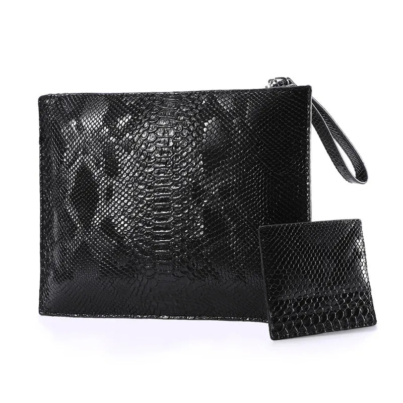 Sac Pochette Soirée Effet Peau de Serpent