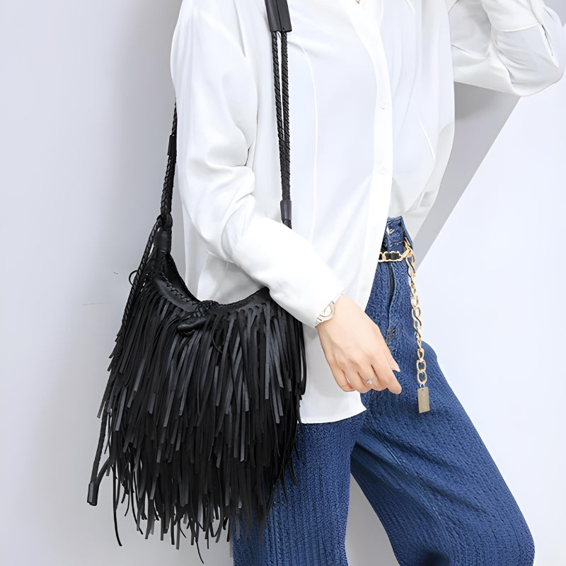 sac femme bandoulière à frange