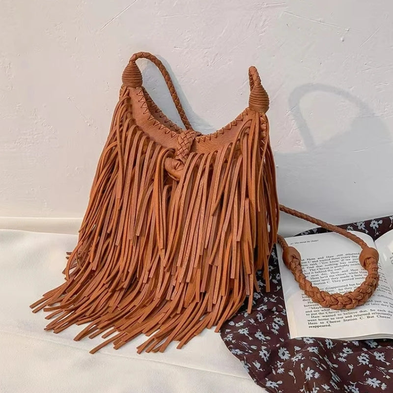 sac à franges camel