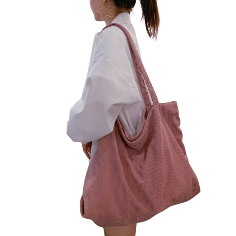 Tote Bag Velours Côtelé