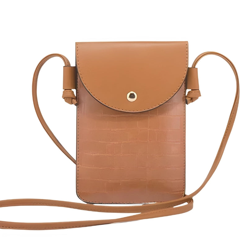 pochette bandoulière cuir croco