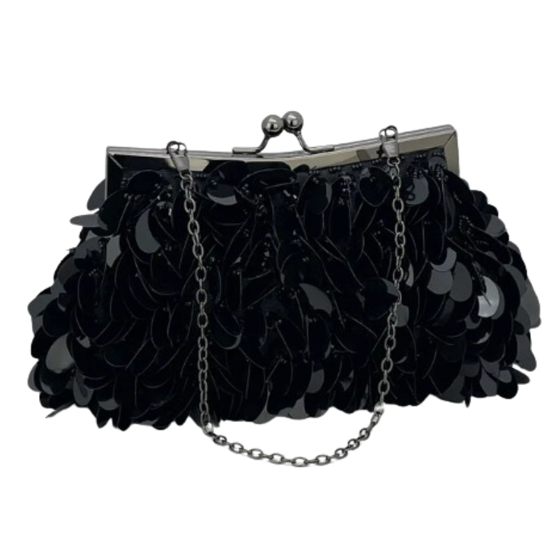 sac sequin et paillettes noir