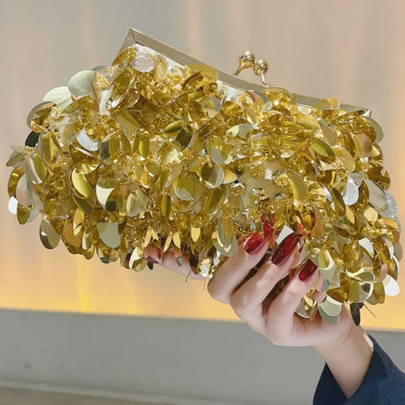 sac paillettes doré