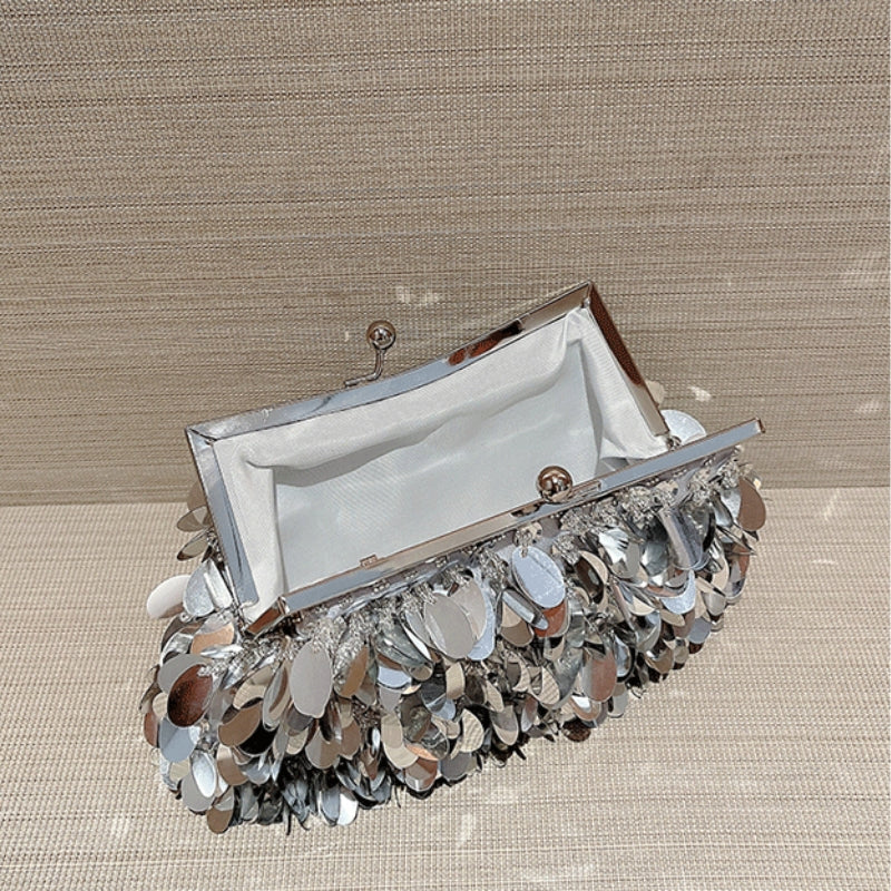 sac sequin argenté 