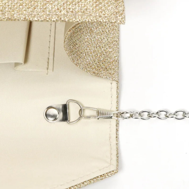 pochette soirée doré brillant
