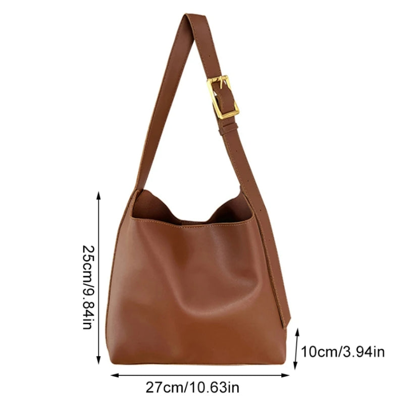 Sac à Main avec Pochette guide des dimensions - Marron - Noir