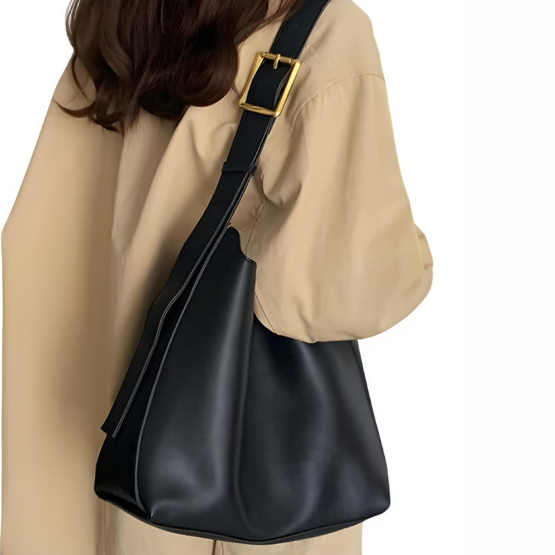 Sac à Main avec Pochette portée à l'épaule - Marron - Noir