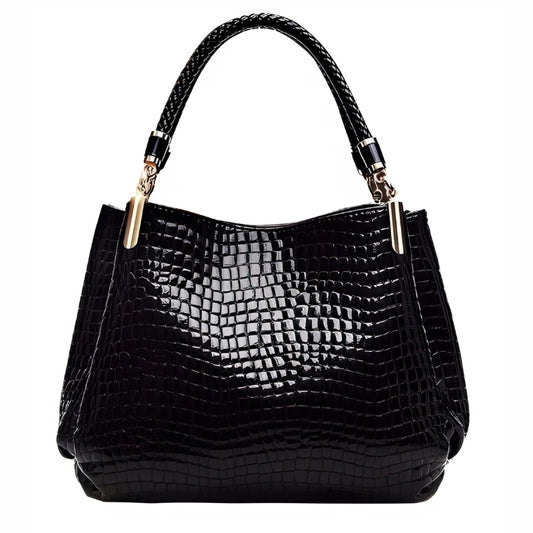 Sac Croco Noir - Noir