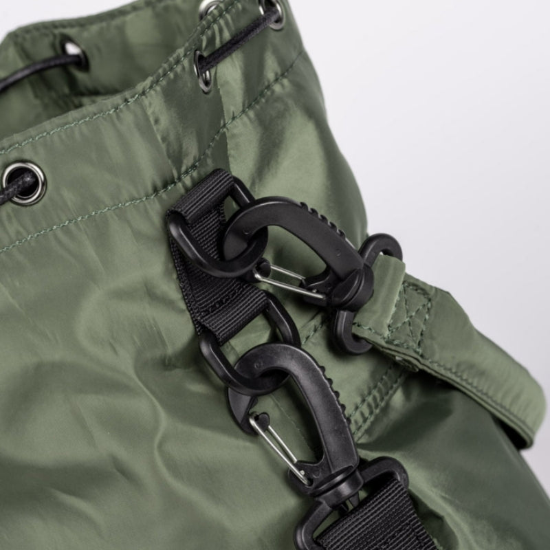 Sac Bourse en Nylon gros plan fermeture - Beige - Blanc Crème - Marron - Noir - Vert