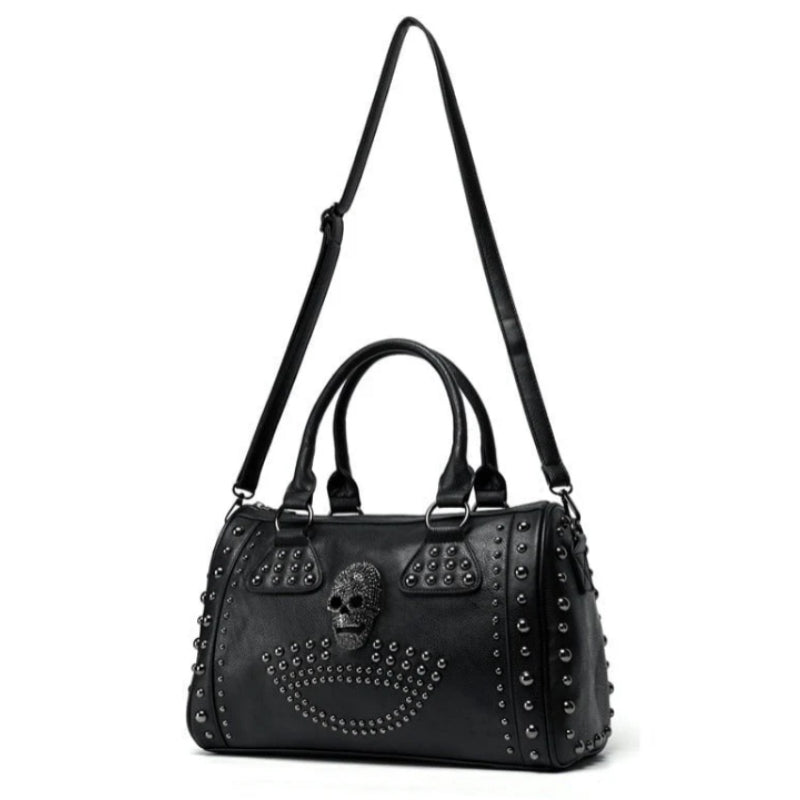 sac en cuir noir rock 