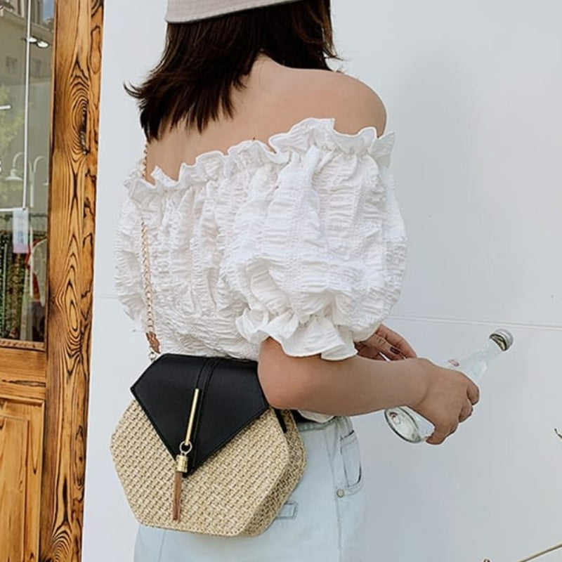 Sac en Paille Hexagonal