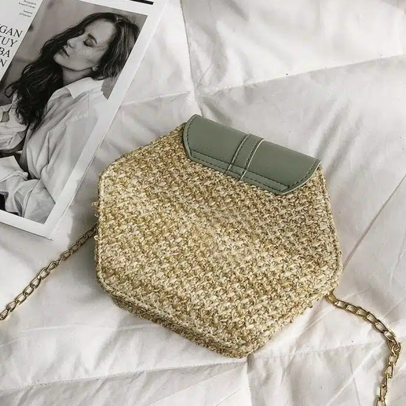 Sac en Paille Hexagonal