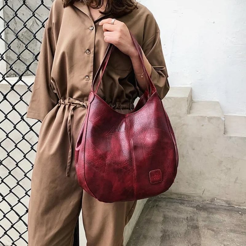 sac cabas cuir multipoches