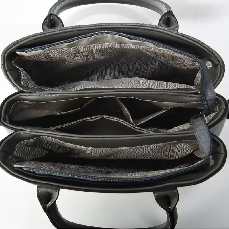 Ensemble Sac à Main Portefeuille Matelassé compartiment ouvert - Bordeaux - Noir - Chocolat - Camel - Gris - Taupe