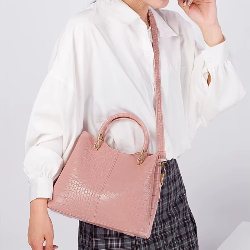 Sac à Main et Portefeuille Assortis portée à la main - Rose - Camel - Noir - Rouge - Blanc - Bleu