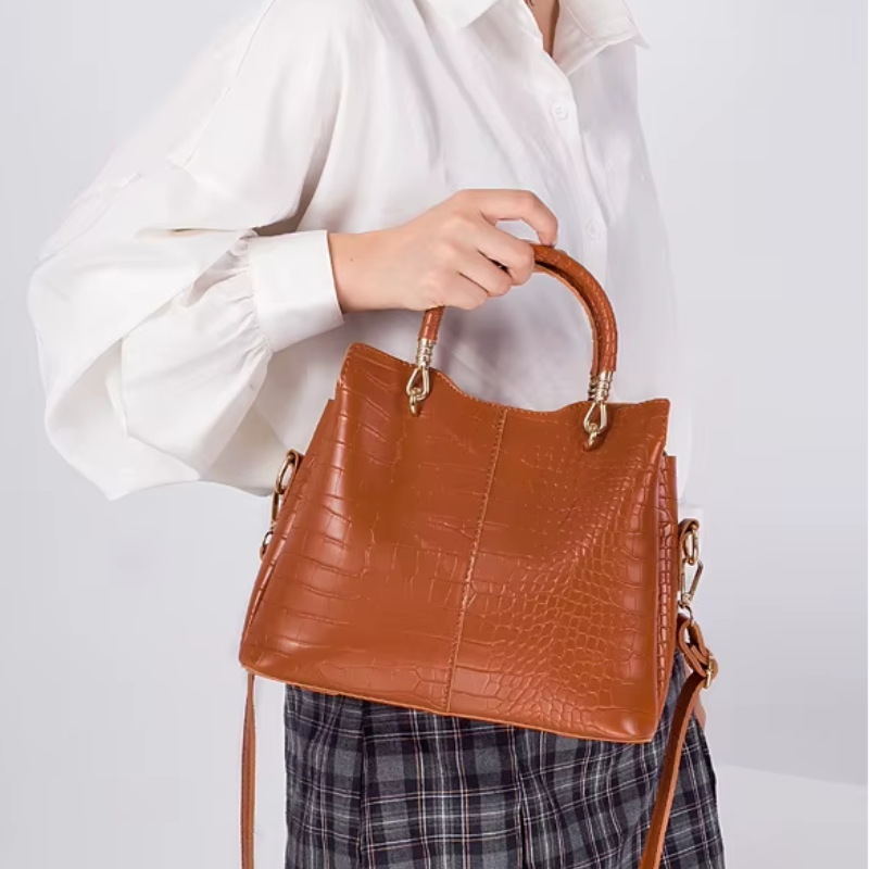 Sac à Main et Portefeuille Assortis portée à la main - Rose - Camel - Noir - Rouge - Blanc - Bleu