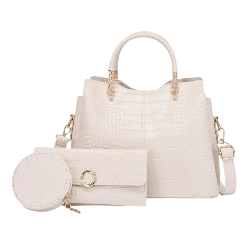 Sac à Main et Portefeuille Assortis - Blanc