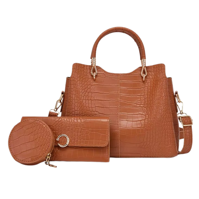 Sac à Main et Portefeuille Assortis - Camel