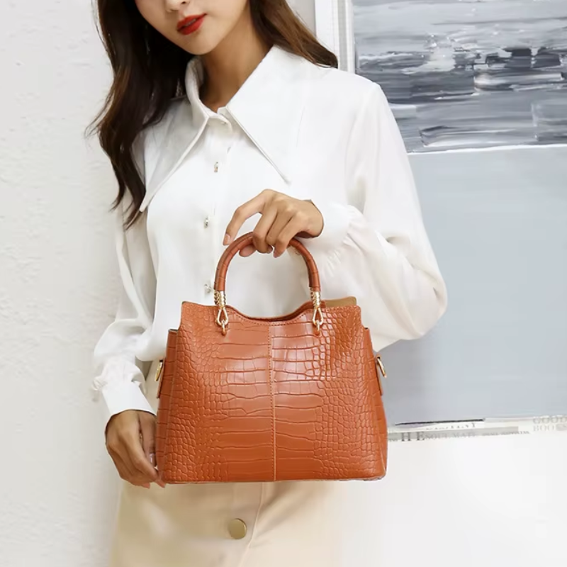 Sac à Main et Portefeuille Assortis portée à la main - Rose - Camel - Noir - Rouge - Blanc - Bleu