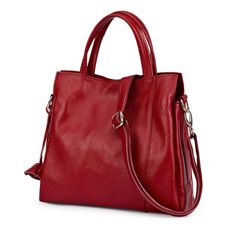 Sac à Main Cuir Bandoulière Femme sac porté à la main - Rouge