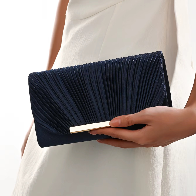 Pochette Doré Mariage portée à la main - Doré - Argenté - Rose - Bleu Marine - Noir