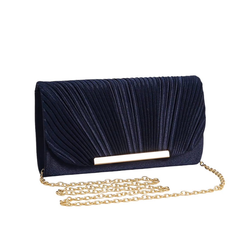 Pochette Doré Mariage - Bleu Marine
