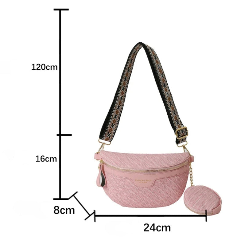 Sac Banane Femme Luxe guide des dimensions - Beige - Bleu - Vert - Blanc - Noir - Rose