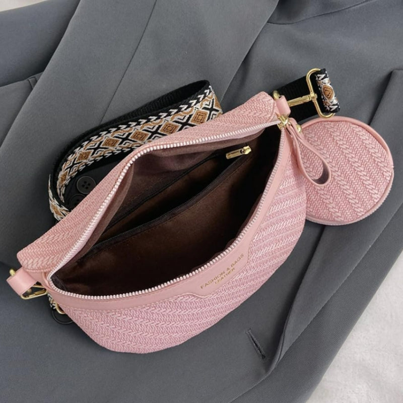 Sac Banane Femme Luxe compartiment ouvert - Beige - Bleu - Vert - Blanc - Noir - Rose