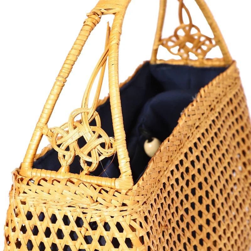 Sac Effet Osier Élégant Petit Format
