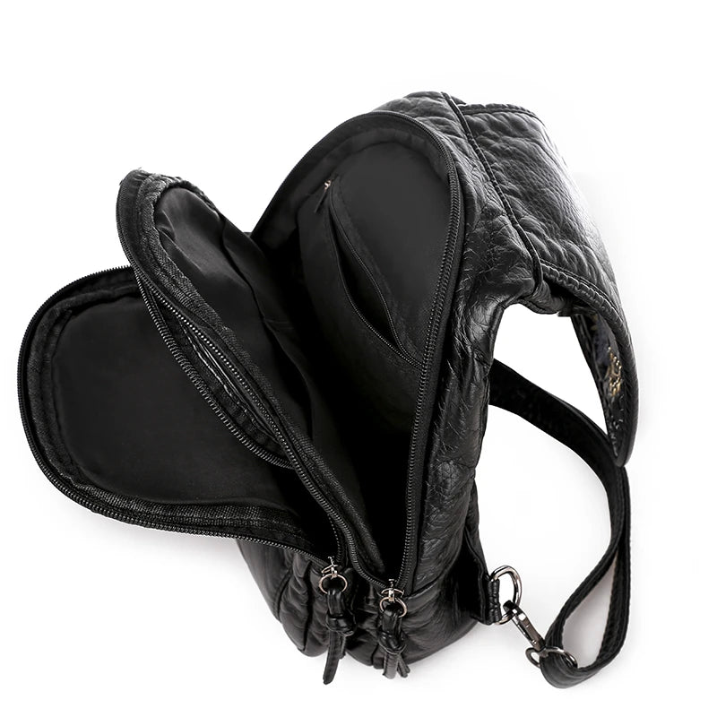 Sac à Main et à Dos Femme Noir et Compact