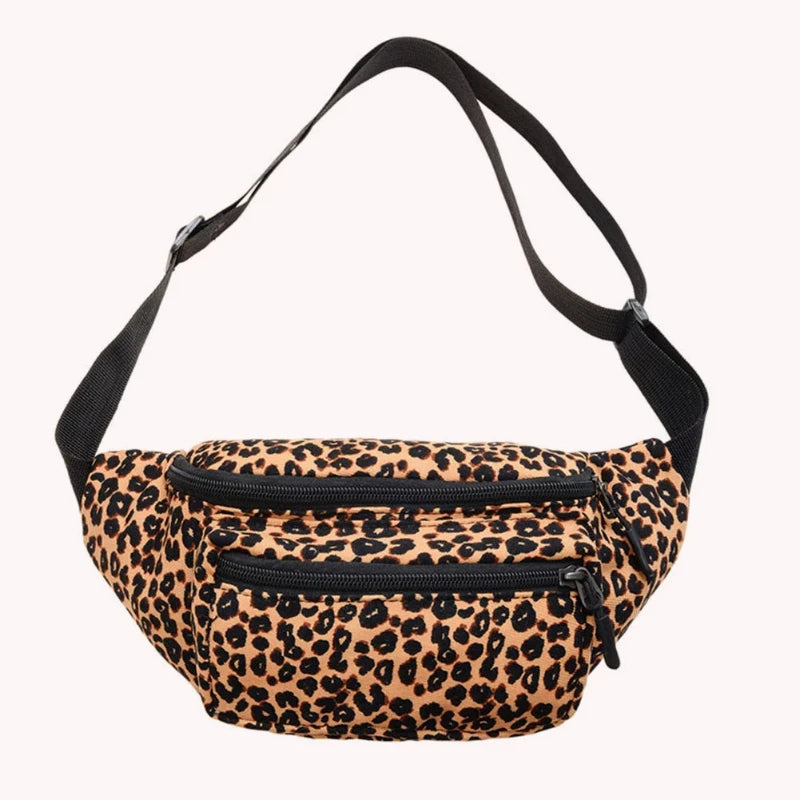 Sac Banane Femme à Motif Léopard sur fond blanc