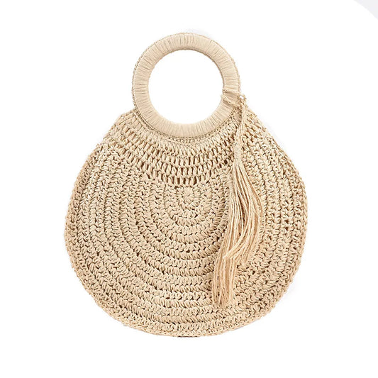Sac Rond et Estival en Osier sur fond blanc