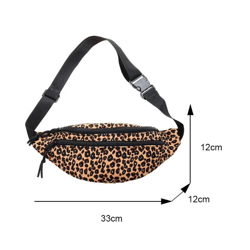Sac Banane Femme à Motif Léopard sur fond blanc