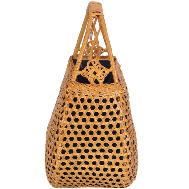 Sac Effet Osier Élégant Petit Format