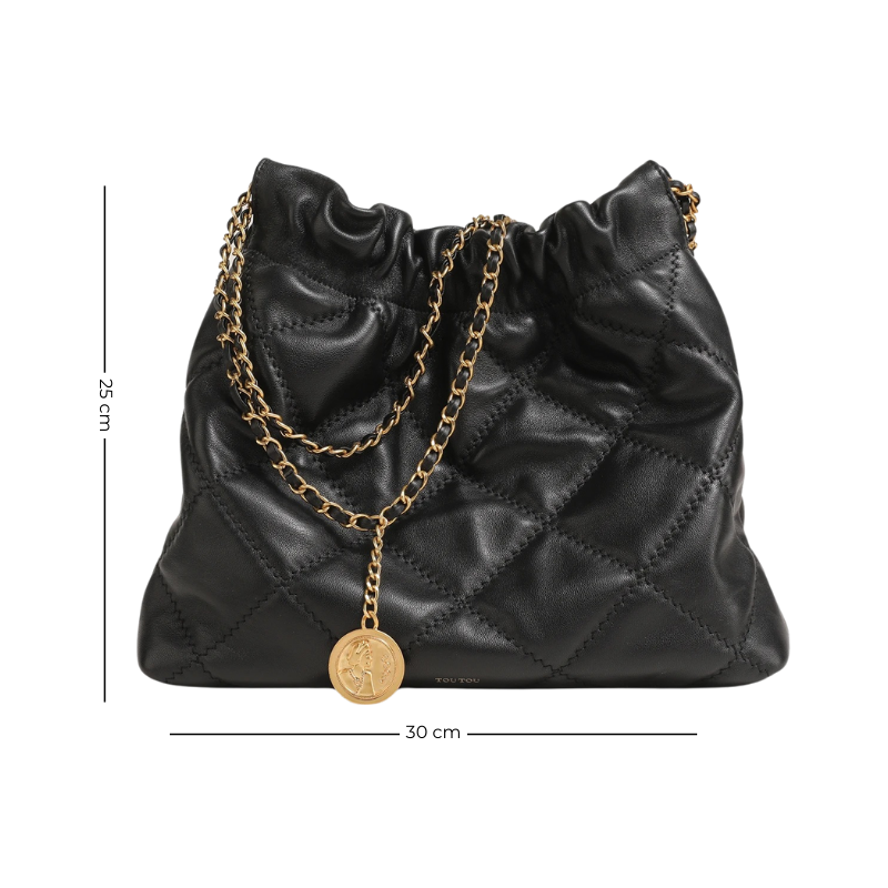 Sac Bourse Matelassé et Luxueux guide des dimensions - Noir