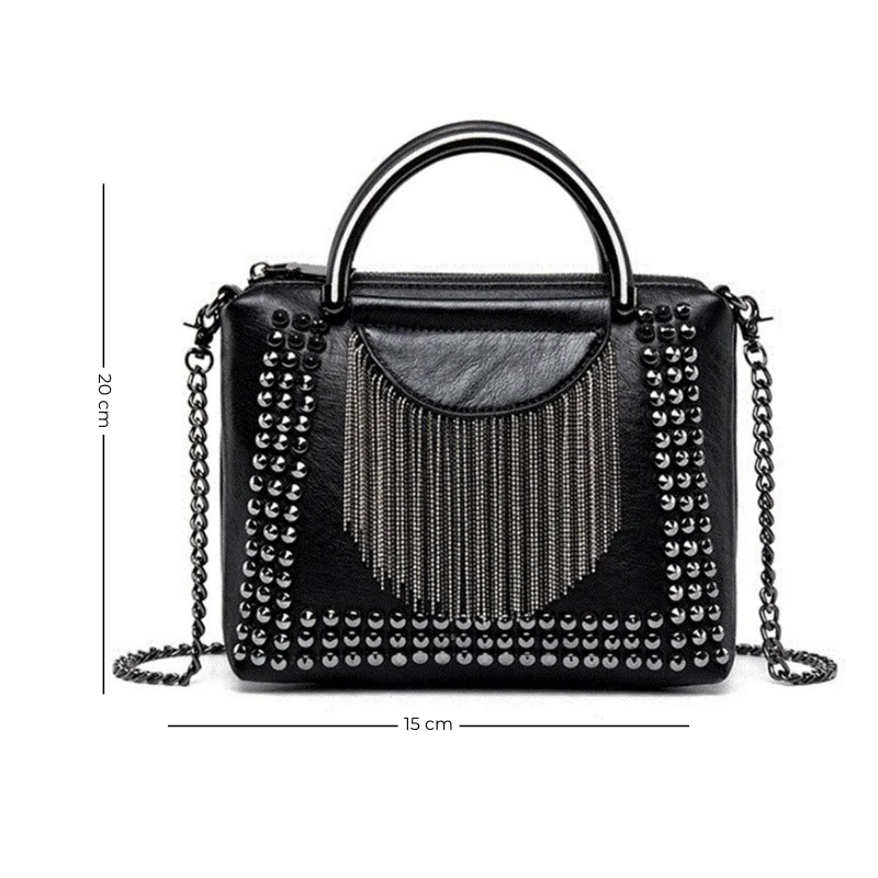 Petit Sac à Main Noir Élégant et Raffiné guide des dimensions - Noir