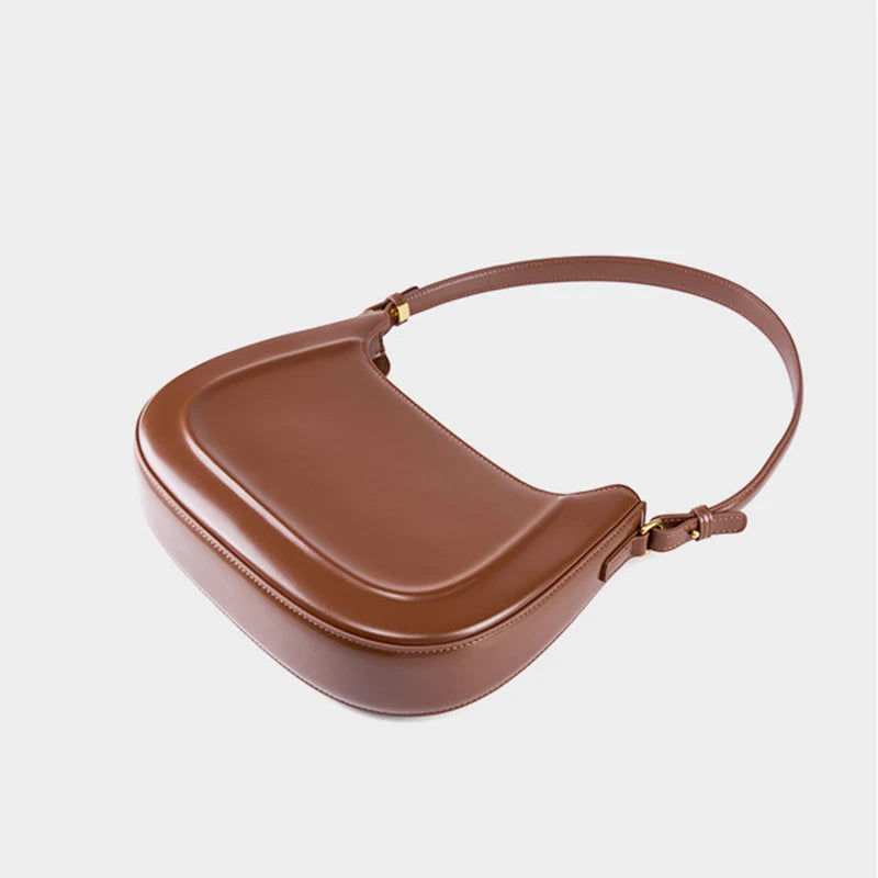 Sac à Main Baguette Design Épuré Marron