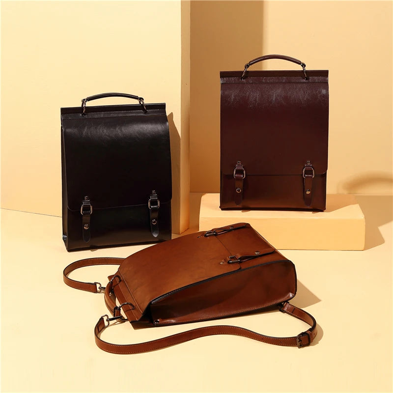 Sac à Dos Cartable Design Vintage pour Femme