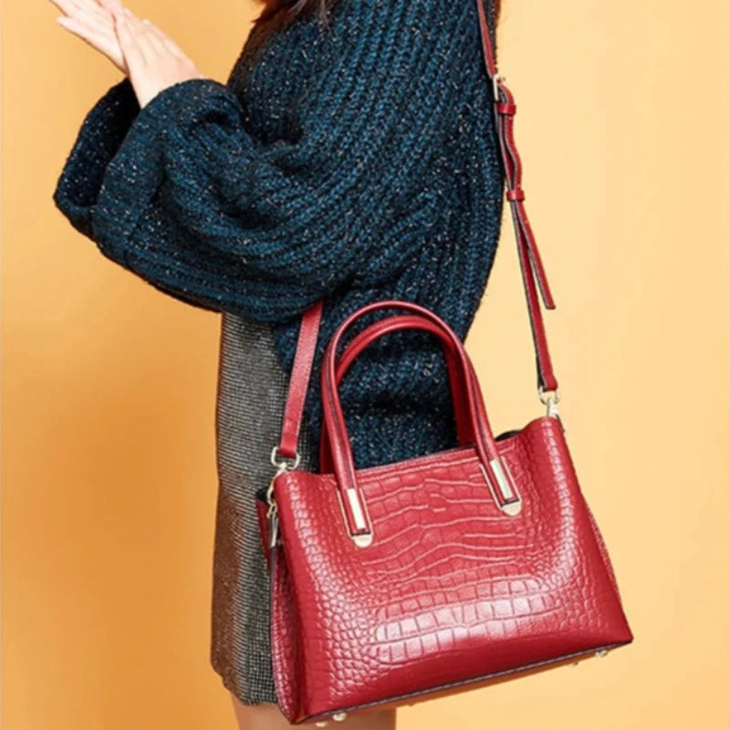 Sac Bandoulière Glamour Effet Croco
