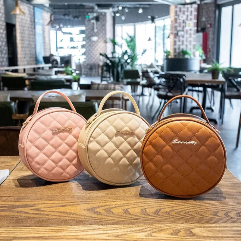 Sac à Main Rond Effet Matelassé