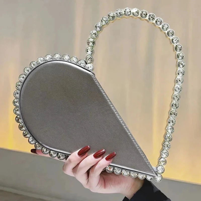 Sac à Main Mariage Forme Coeur et strass