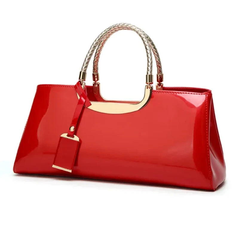 Sac à Main Mariage Style Vernis avec Poignée Élégante