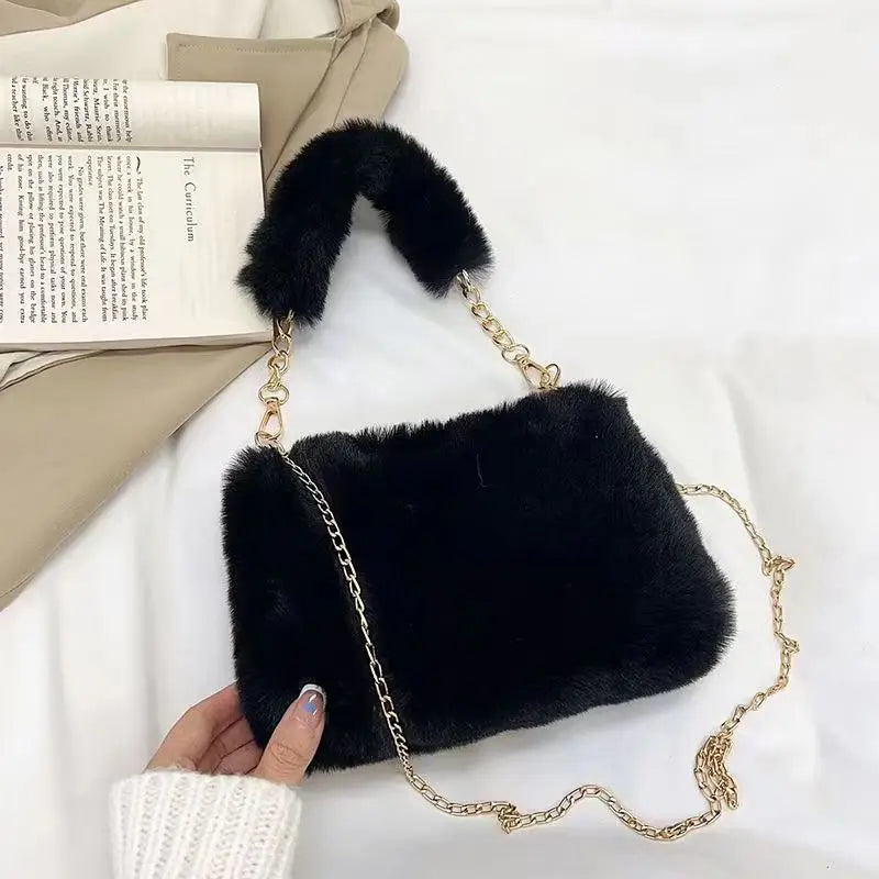 Sac à Main Fausse Fourrure Doux et Élégant