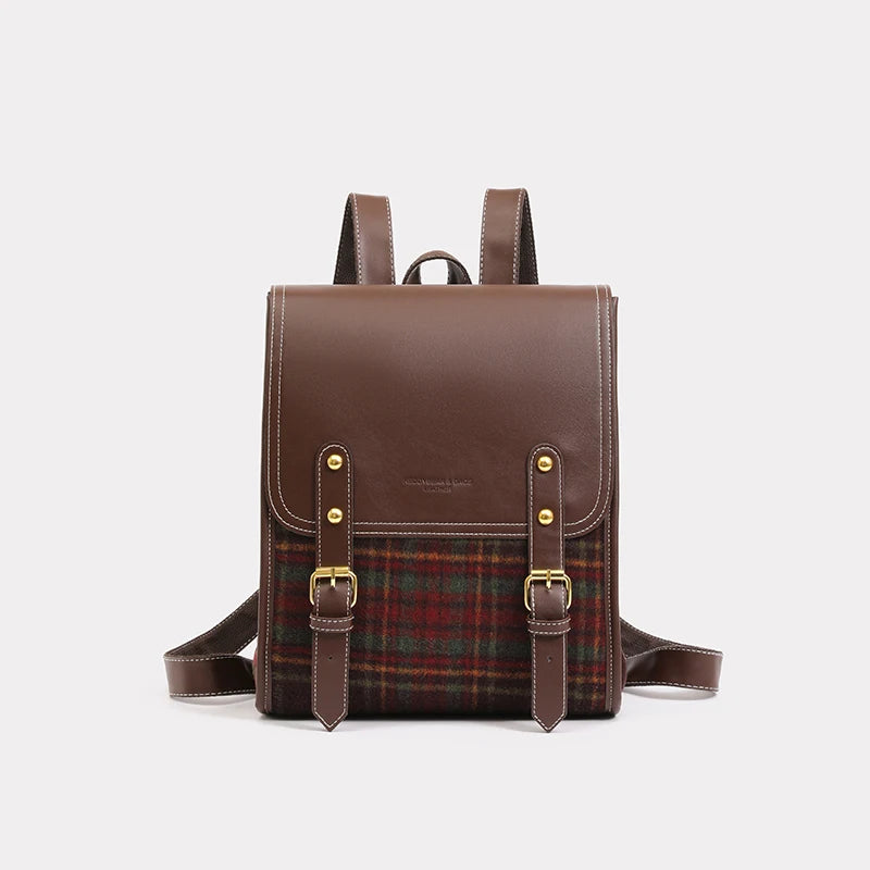 Sac Cartable Femme Rétro à Carreaux