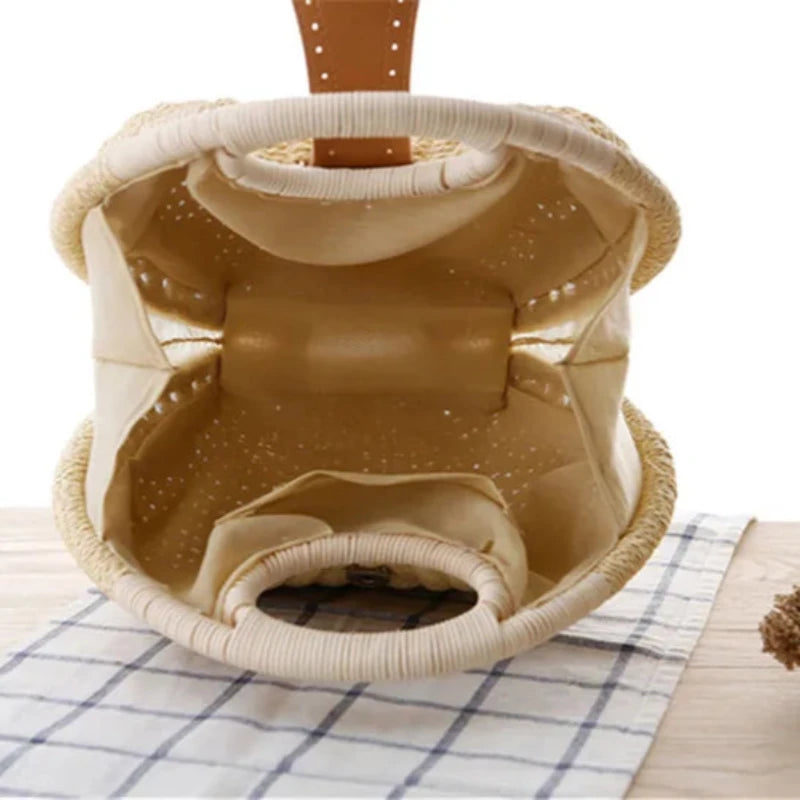 Sac Effet Osier Design Rond Élégant