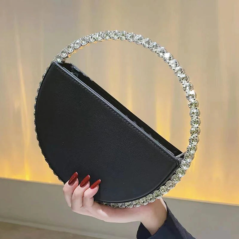 Sac à Main Mariage Femme Rond et Strass