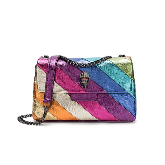 Sac à Main Multicolore et Luxueux à Bandoulière sur fond blanc
